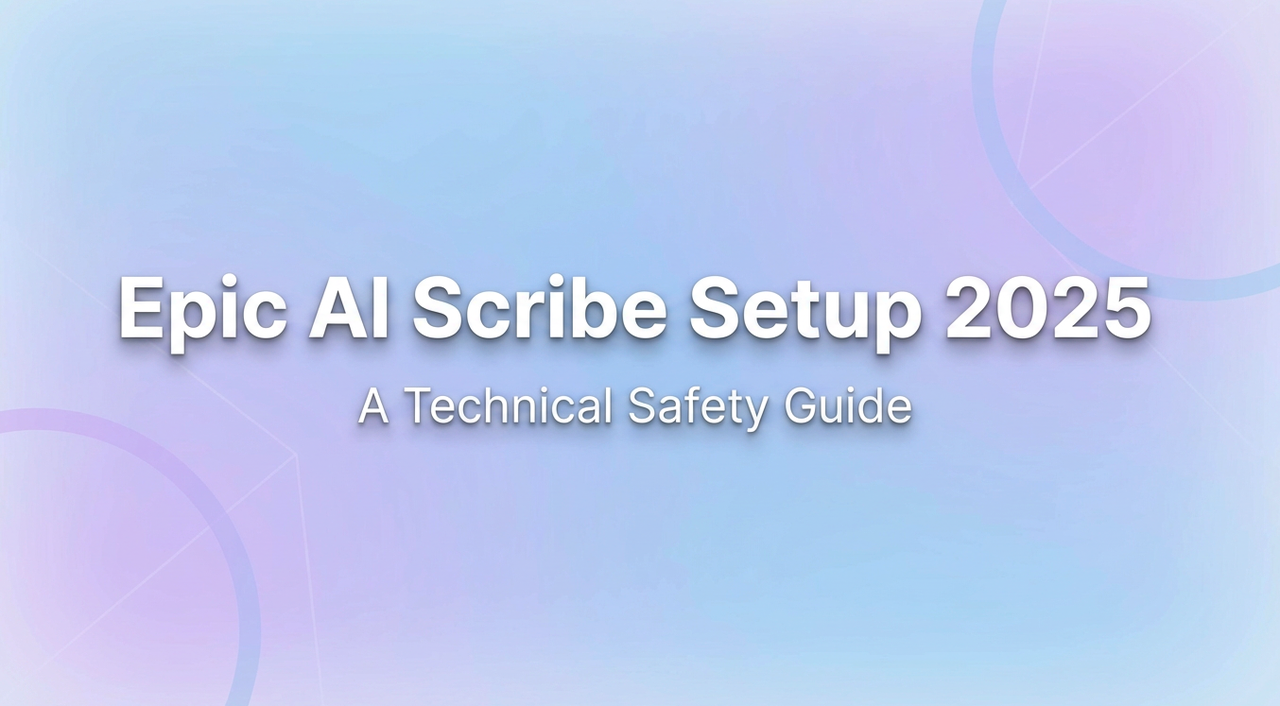 Epic AI Scribe Setup 2025 Technical Safety Guide cover on purple-blue gradient background