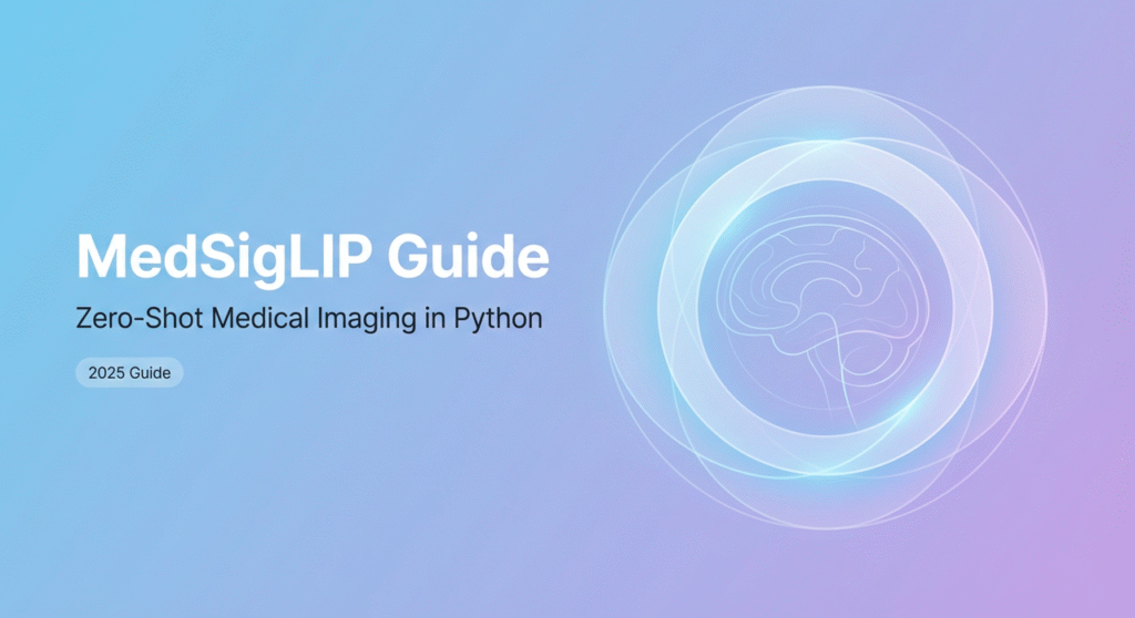 MedSigLIP Guide: Zero-Shot Medical Imaging in Python - 2025 official cover with brain visualization